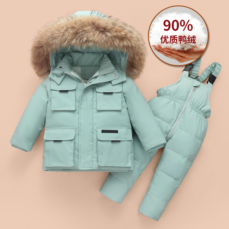 巴拉巴拉2023年新款男女羽绒服儿童套装婴儿羽绒白鸭绒加厚两件套