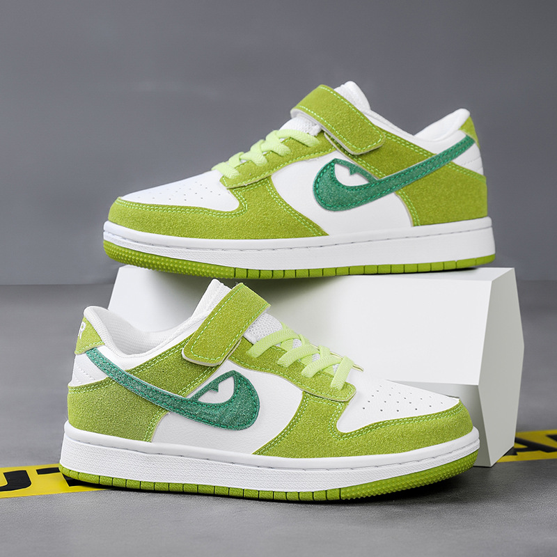 男女童鞋低帮板鞋中大童青苹果黑白熊猫夏季透气儿童鞋