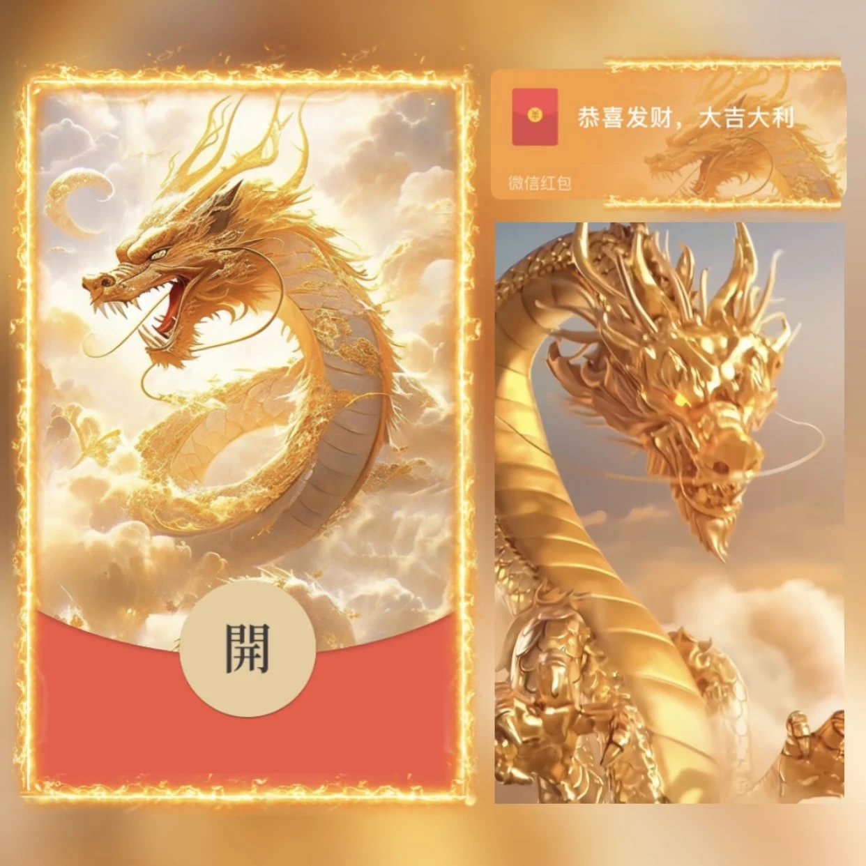 红包2024新年红包龙年大吉飞龙在天动态红包封面设计网红爆款自动