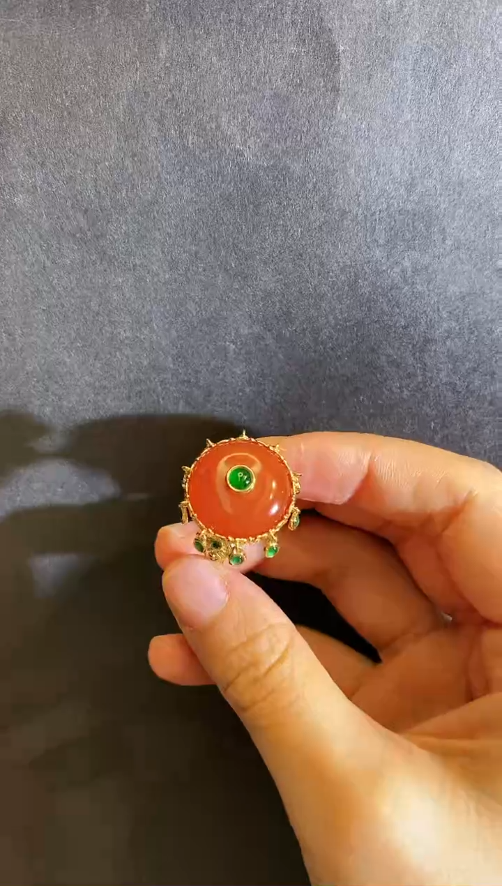 【闪购商品】南红玛瑙戒指18K金镶嵌支持24小时鉴赏