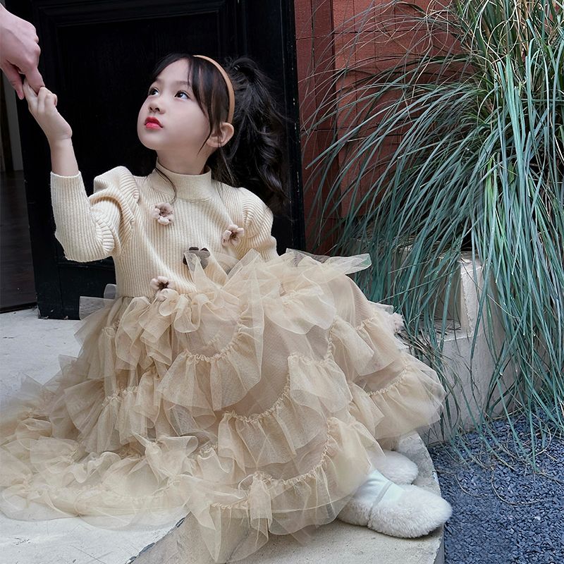 女童连衣裙冬裙款裙子新款秋冬儿童加厚小女孩洋气公主裙