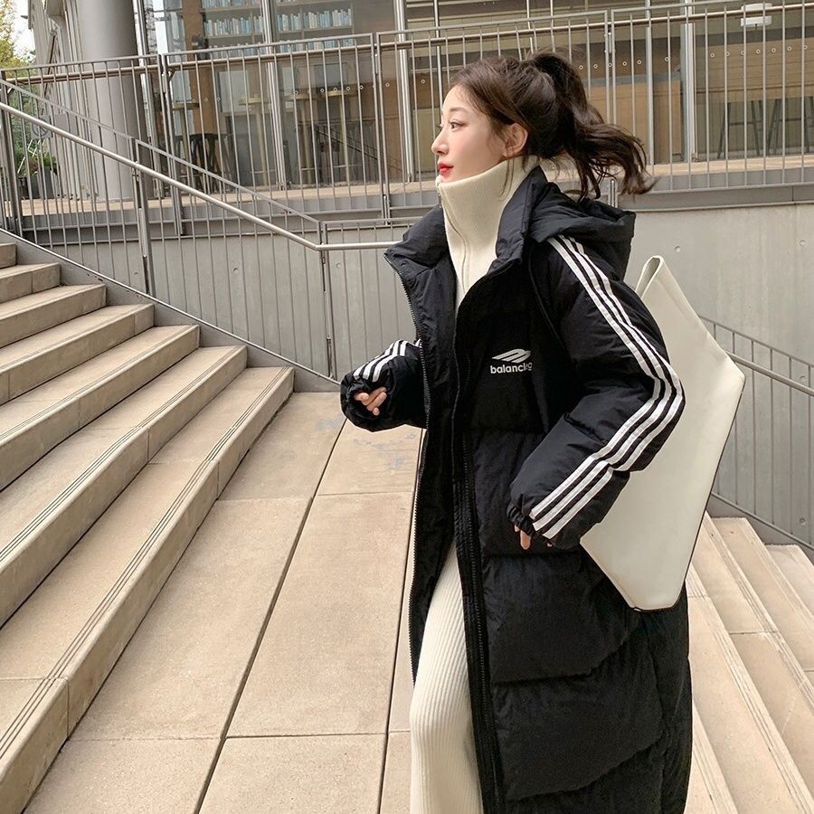 网红款长款羽绒棉服女冬2024韩版新款加厚风衣过膝棉衣棉袄外套女