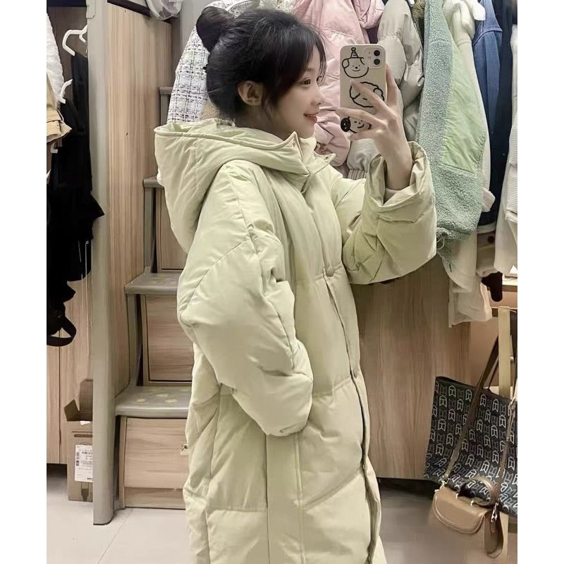 羽绒棉服女2024新款冬季棉衣中长款韩系过膝棉袄奶fufu加厚外套潮