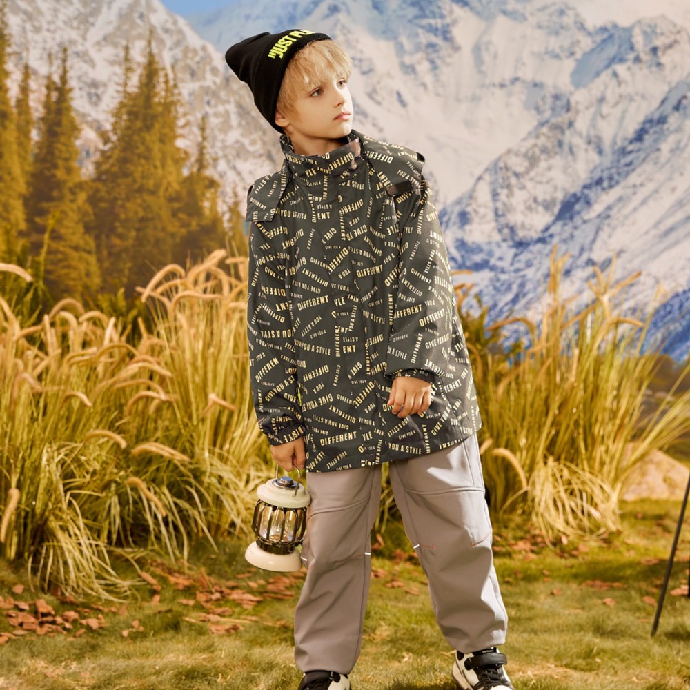 雪中飞冲锋衣三合一可拆卸三防童装冬季加绒新款夹克外套23203