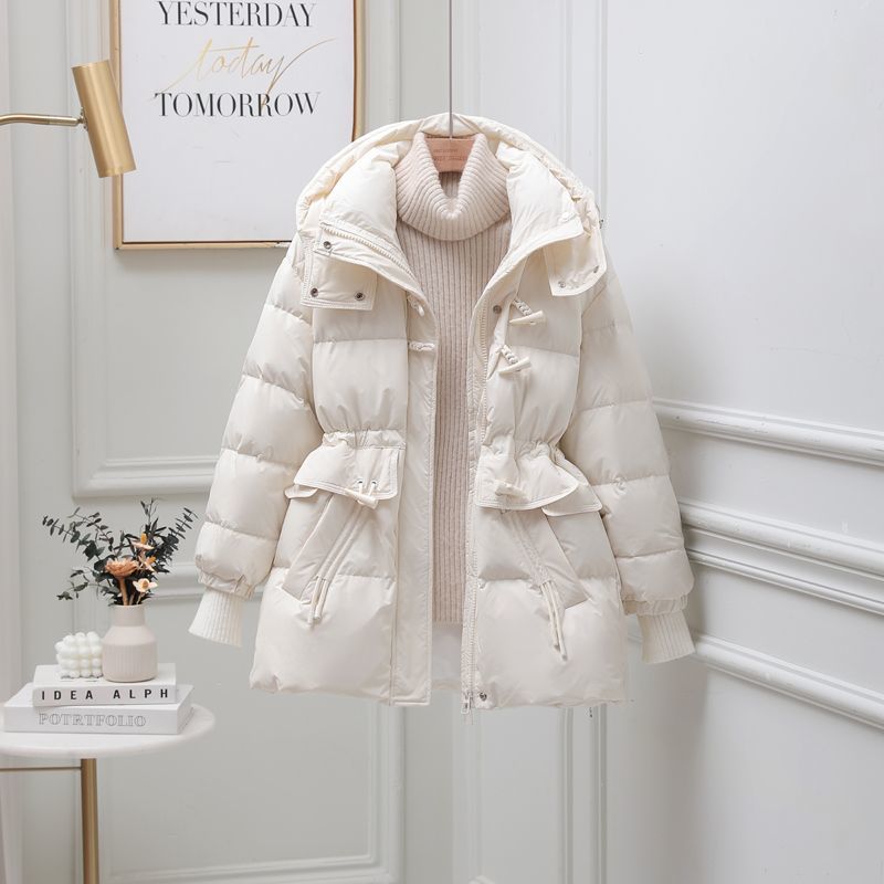 波司断码羽绒服女小个子2023年新短款收腰显瘦白鸭绒牛角扣爆款外