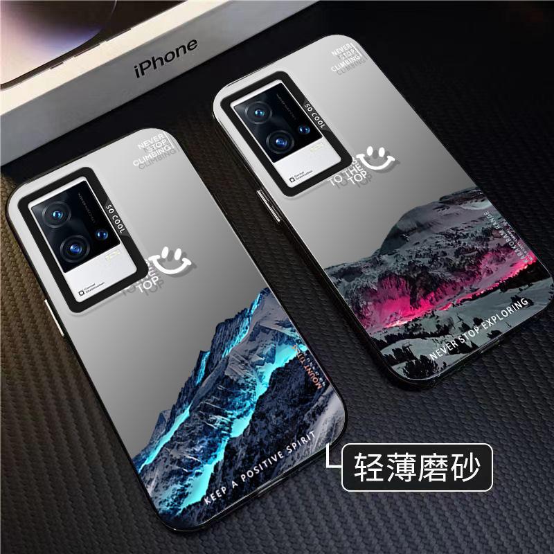雪山风景适用VIVO-IQOO8PRO手机壳男彩银IMD新款元气壳保护套潮牌