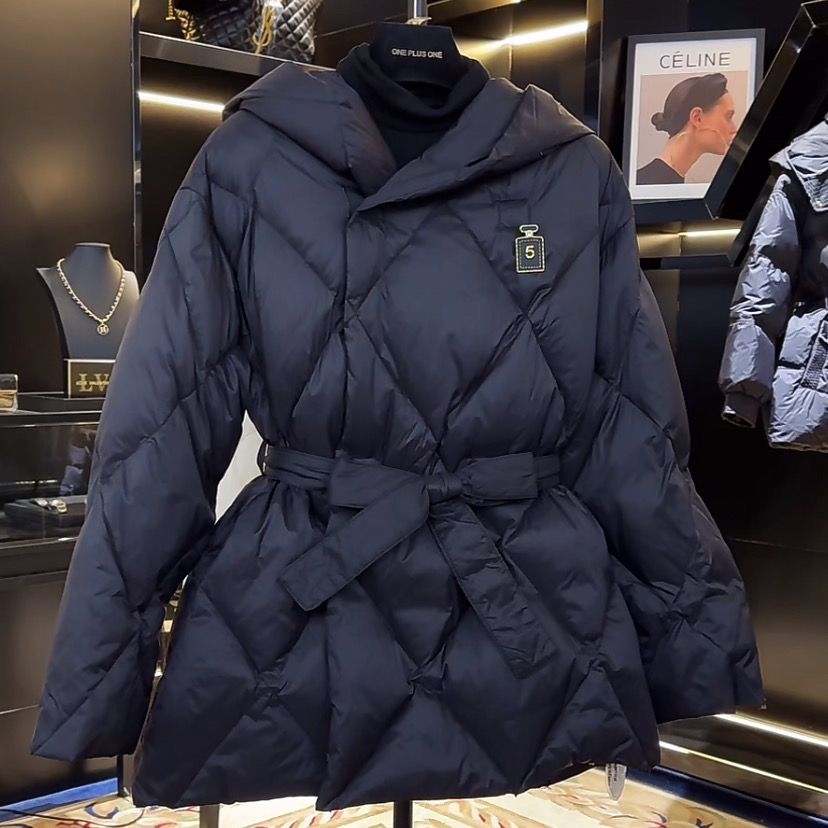 黑色收腰棉服棉服冬季高级感外套棉服冬季女菱格棉服外套女商场