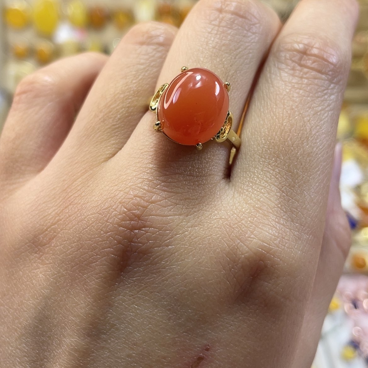 【闪购商品】南红玛瑙戒指银S925镶嵌