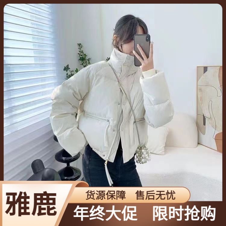 雅鹿2023冬季新款韩版羽绒棉服女短款立领小个子加厚时尚外套面包