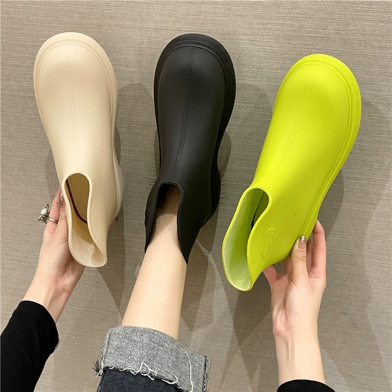 红蜻蜓牌韩系款雨鞋女士短筒加绒防水胶鞋低帮保暖时尚水鞋户外防