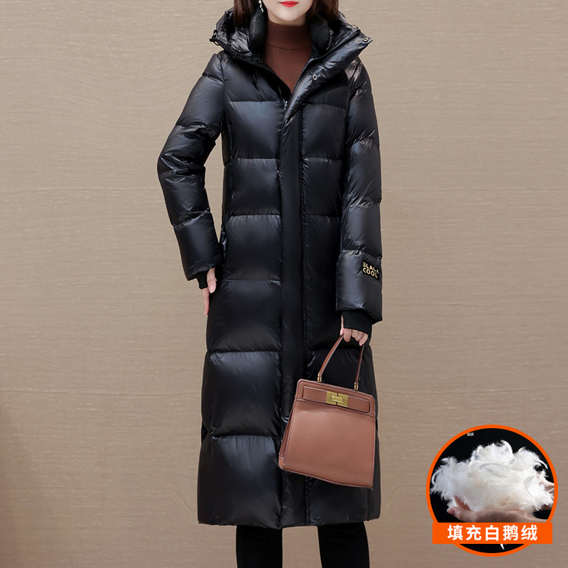 黑色羽绒服女冬季2023年新款时尚气质显瘦高端轻奢中长款保暖外套