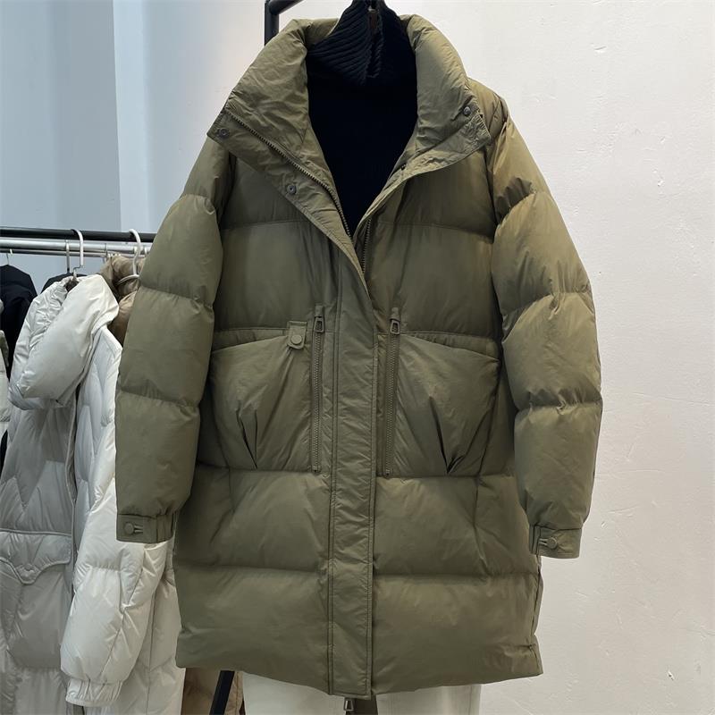 22冬新款爆款羽绒服女中长版小个子时尚欧货加厚显瘦鸭绒外套潮