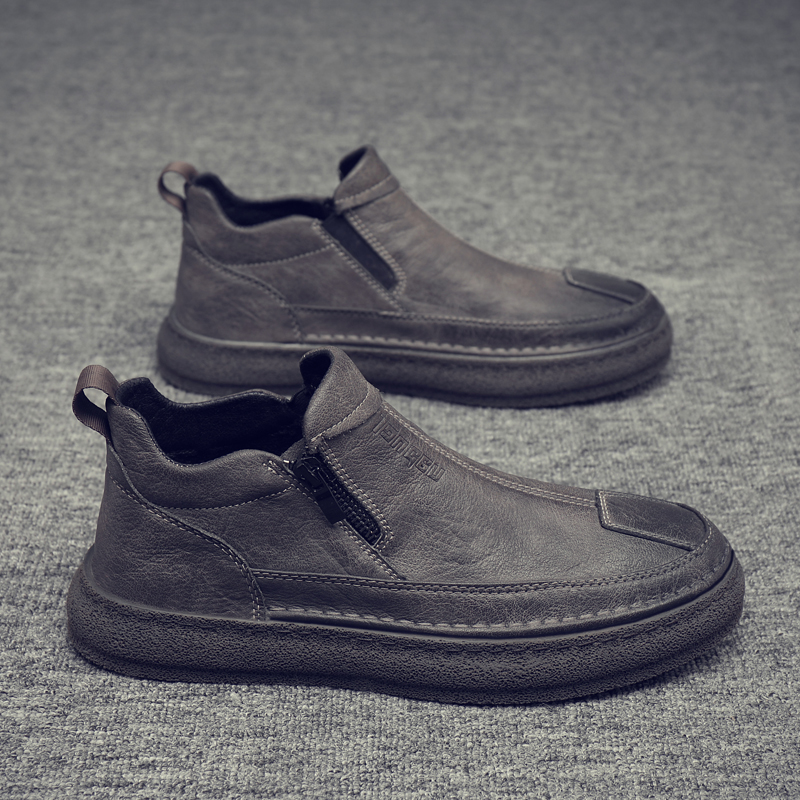 李宁贵人男鞋秋季防滑防水厨房工作休闲皮鞋男士干活久站不累劳保