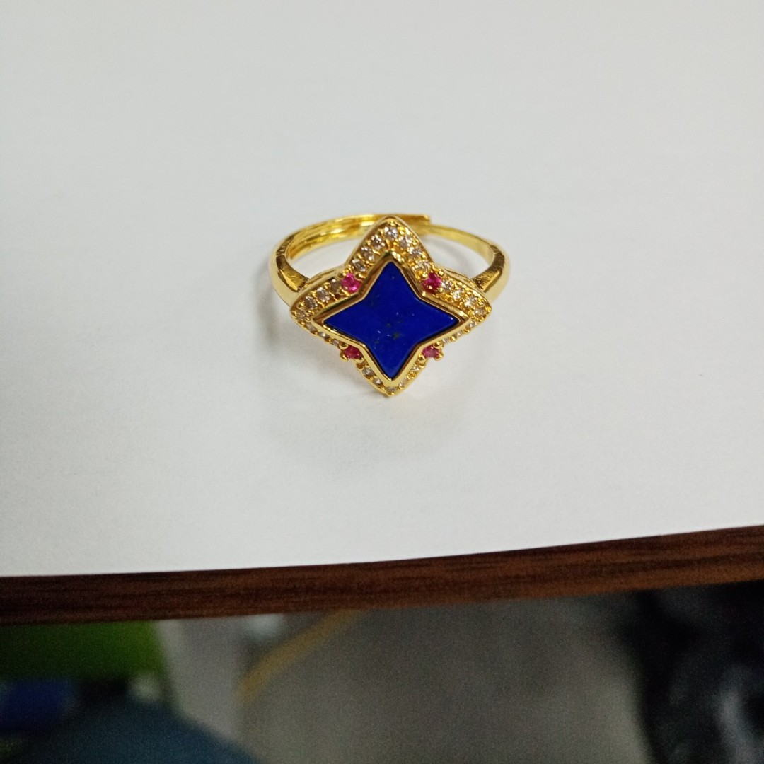 【太太正品】品牌甄选 时尚轻奢 青金石四叶草戒指【ZJZ51】