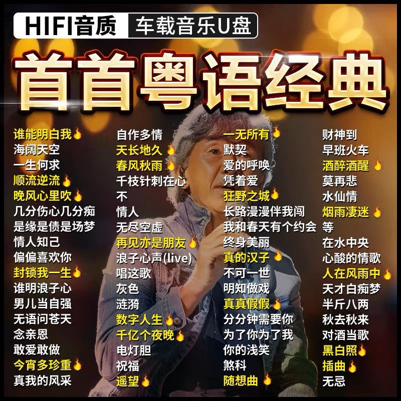 粤语经典怀旧老歌车载u盘无损高音质宝丽金歌曲汽车音乐专用u优盘