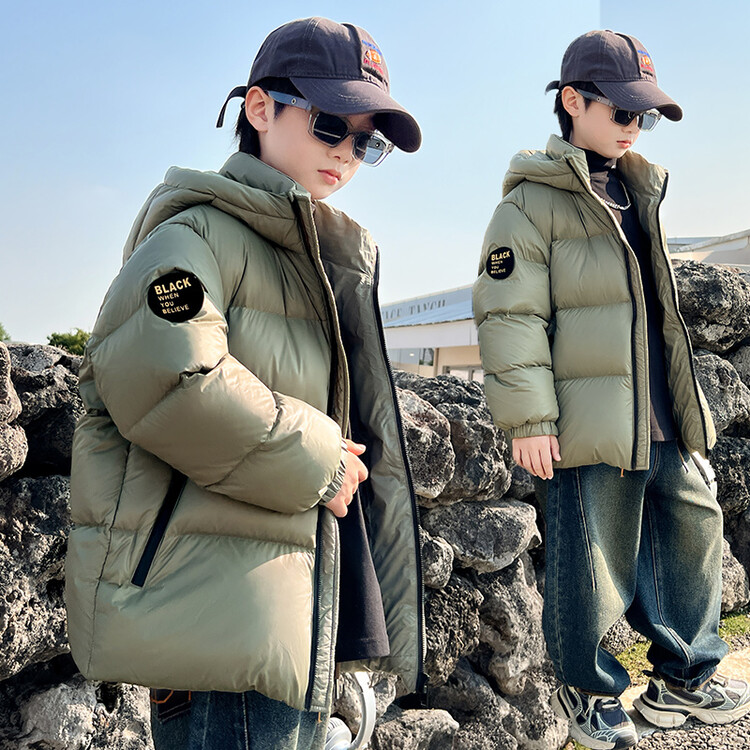 羽绒服休闲纯色男童加厚保暖