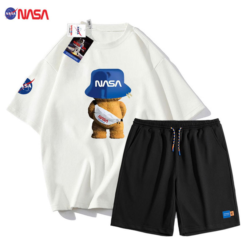 【即墨工厂专属】NASA NBA联名夏季纯棉卡通印花休闲运动套装