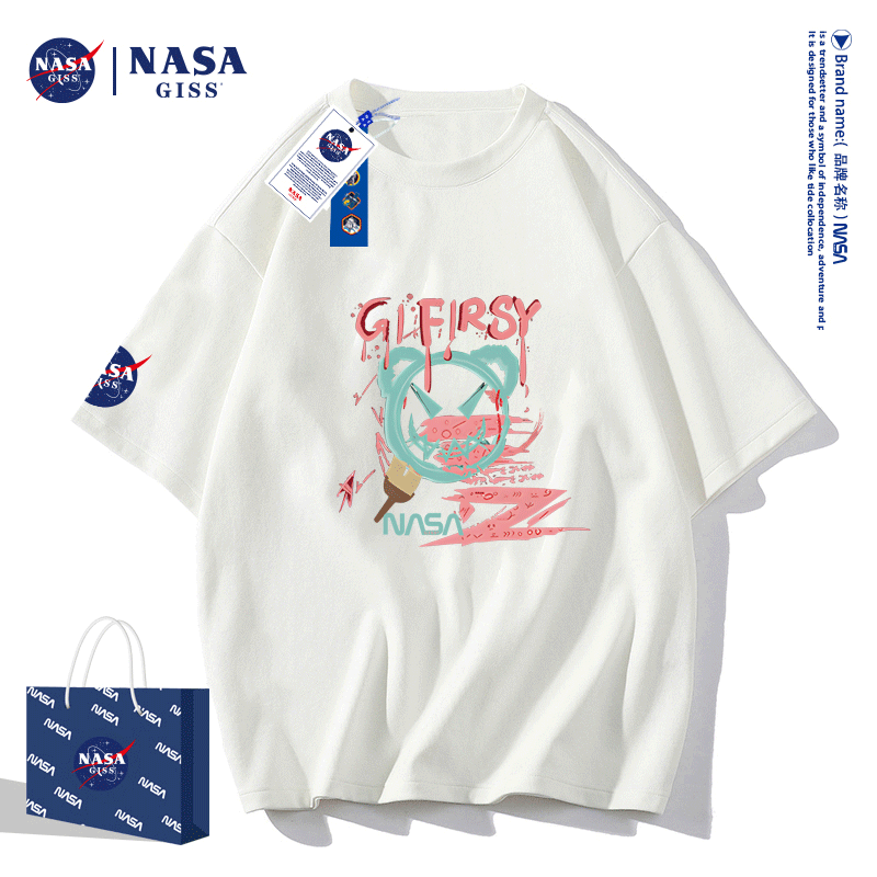 NASA GISS联名款2022新款纯棉T恤男女同款GIF小恶魔-8078XZA
