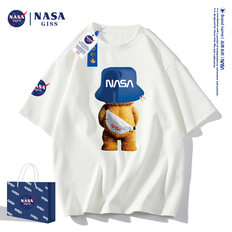NASAGISS官方联名款2022夏季穿搭男女同款ootd潮流款纯棉短袖t恤