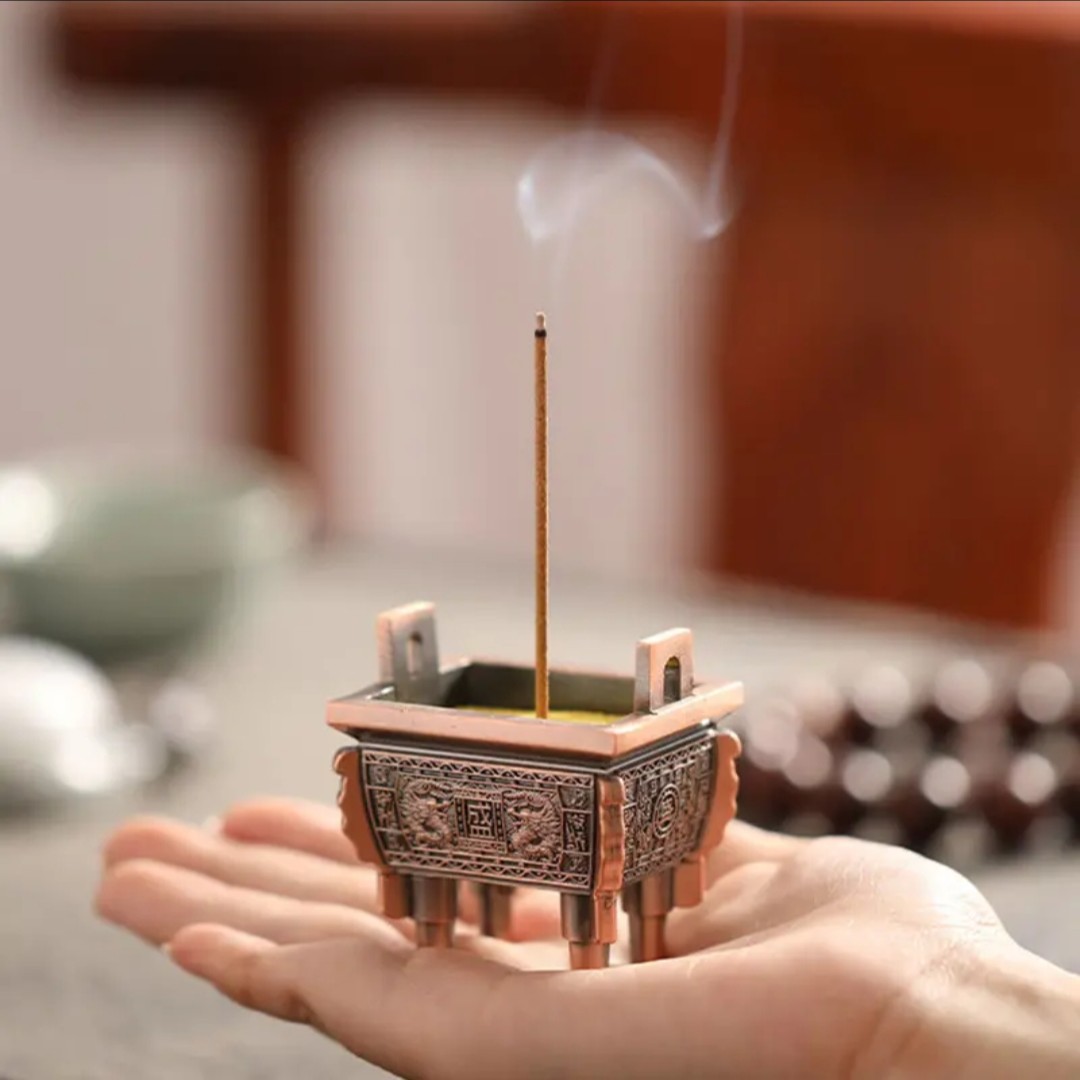小阁藏香 复古香薰鼎香炉【送九孔香插】