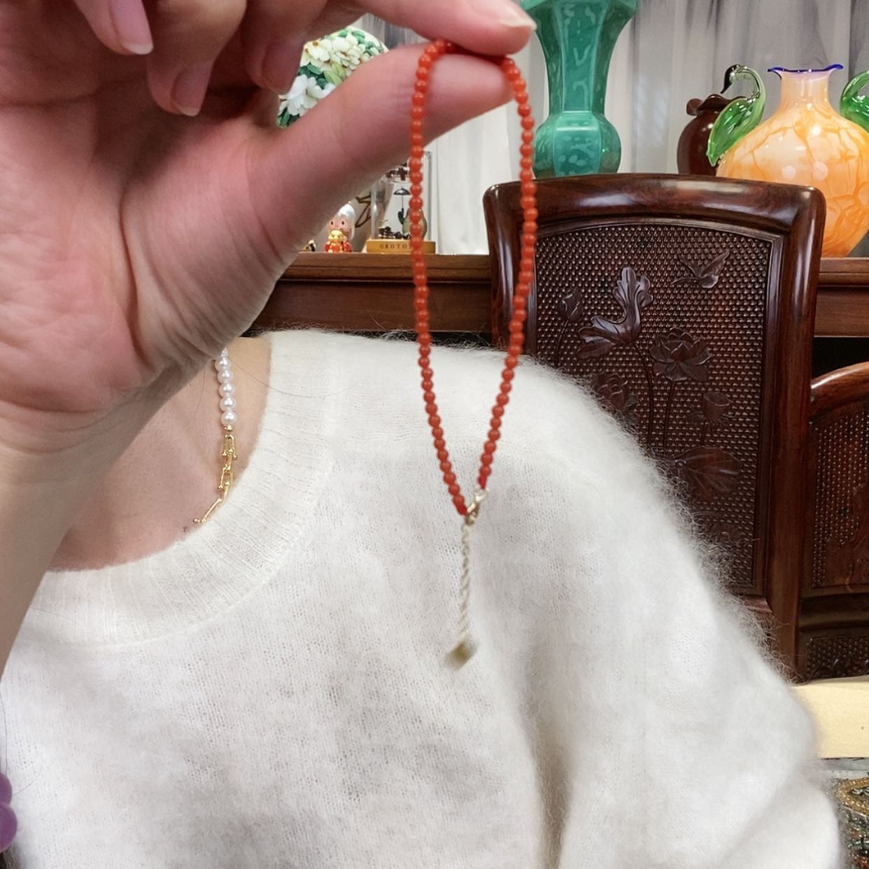 【闪购商品】南红玛瑙手链18K金镶嵌