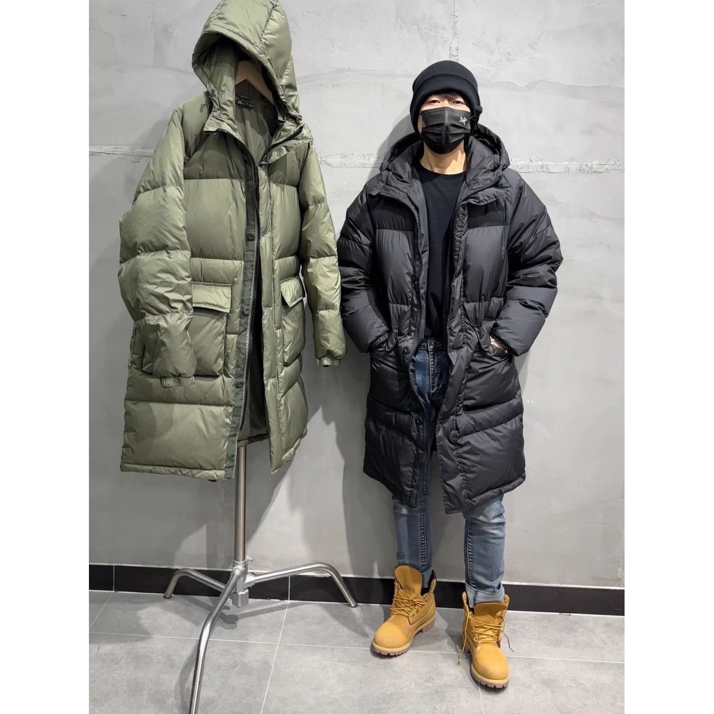 2023新款冬季高充绒高蓬松冬季男女情侣长款外套连帽羽绒服