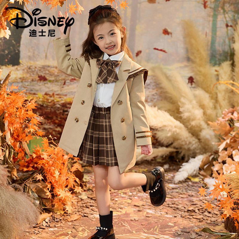 【DR】Disney/迪士尼女童春秋款洋气英伦风风衣套装XCE3SZ558