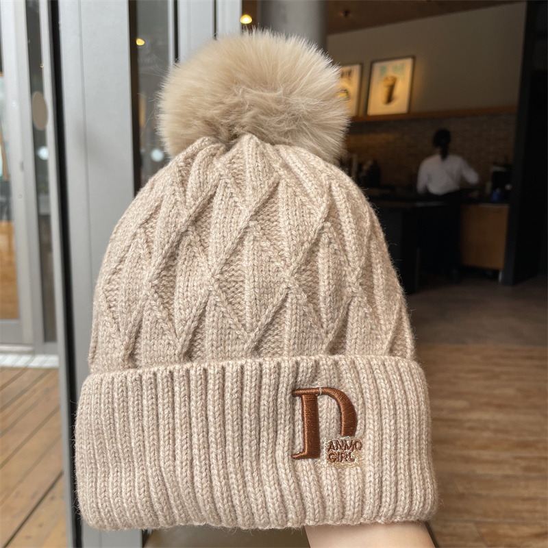 新款保暖针织帽女加绒加厚毛线帽休闲护耳帽软糯包头帽休闲冷帽潮