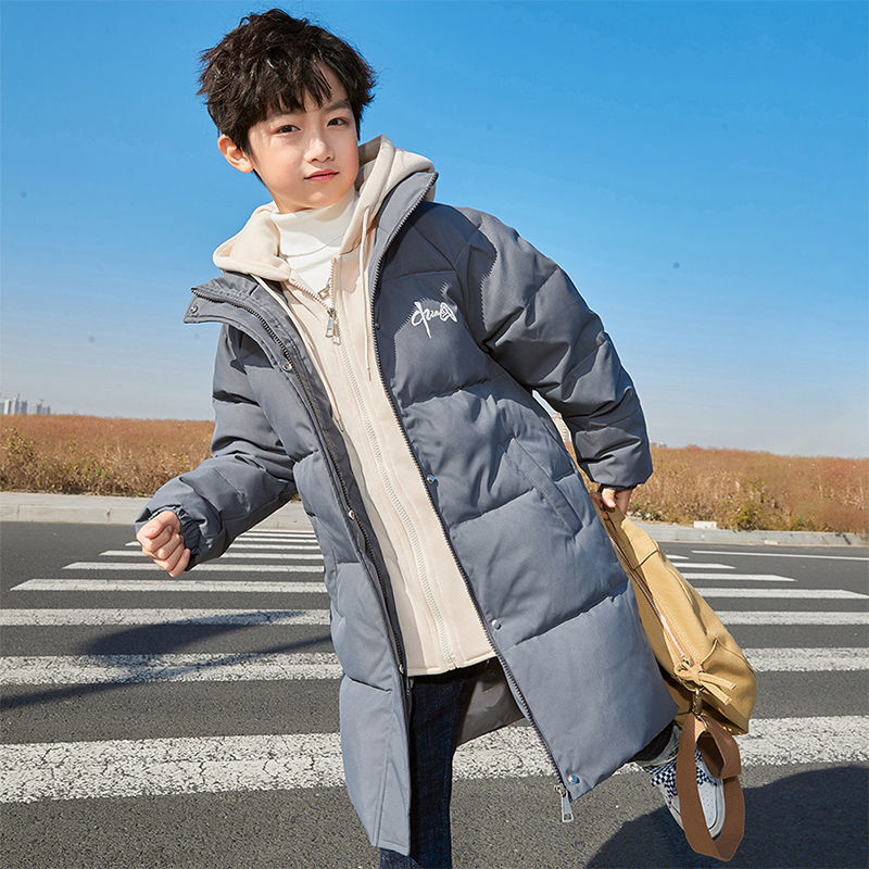 波司豋2023新款男童羽绒服中长款加厚儿童装中大童洋气冬装外
