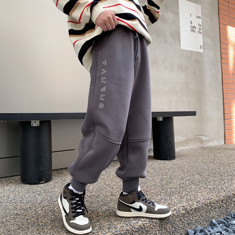 男童冬装加绒卫裤一体绒新款大儿童加厚长裤子运动保暖秋冬潮洋气