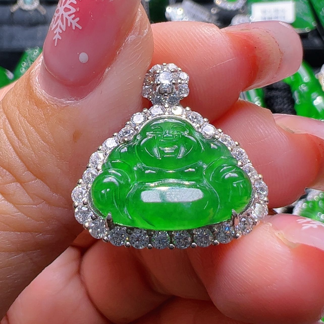 【闪购商品】翡翠吊坠(不含链)银S925镶嵌