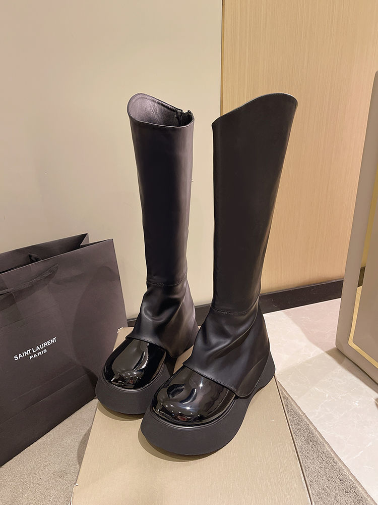 2023年秋冬季新款厚底长靴欧货ins甜酷时尚高筒靴显瘦裤腿靴秋款