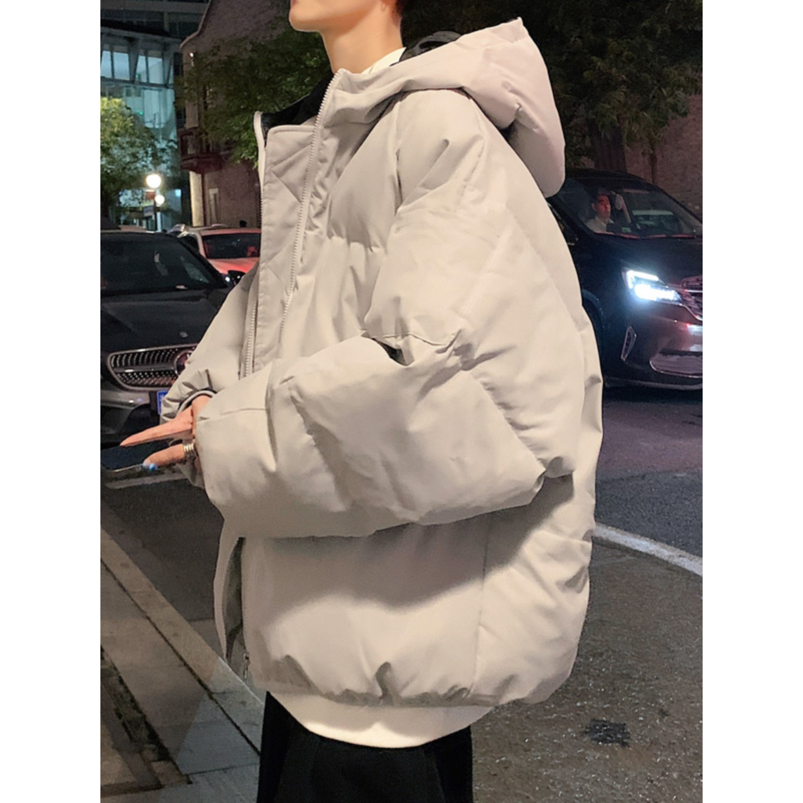波司登羽绒服男港风大码宽松面包服潮牌oversize加厚保暖纯色连帽