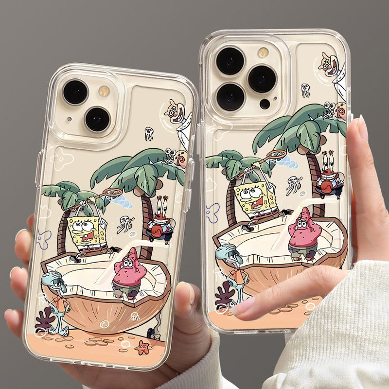 海绵宝宝手机壳适用苹果15派大星iphone14promax章鱼哥13硅胶12