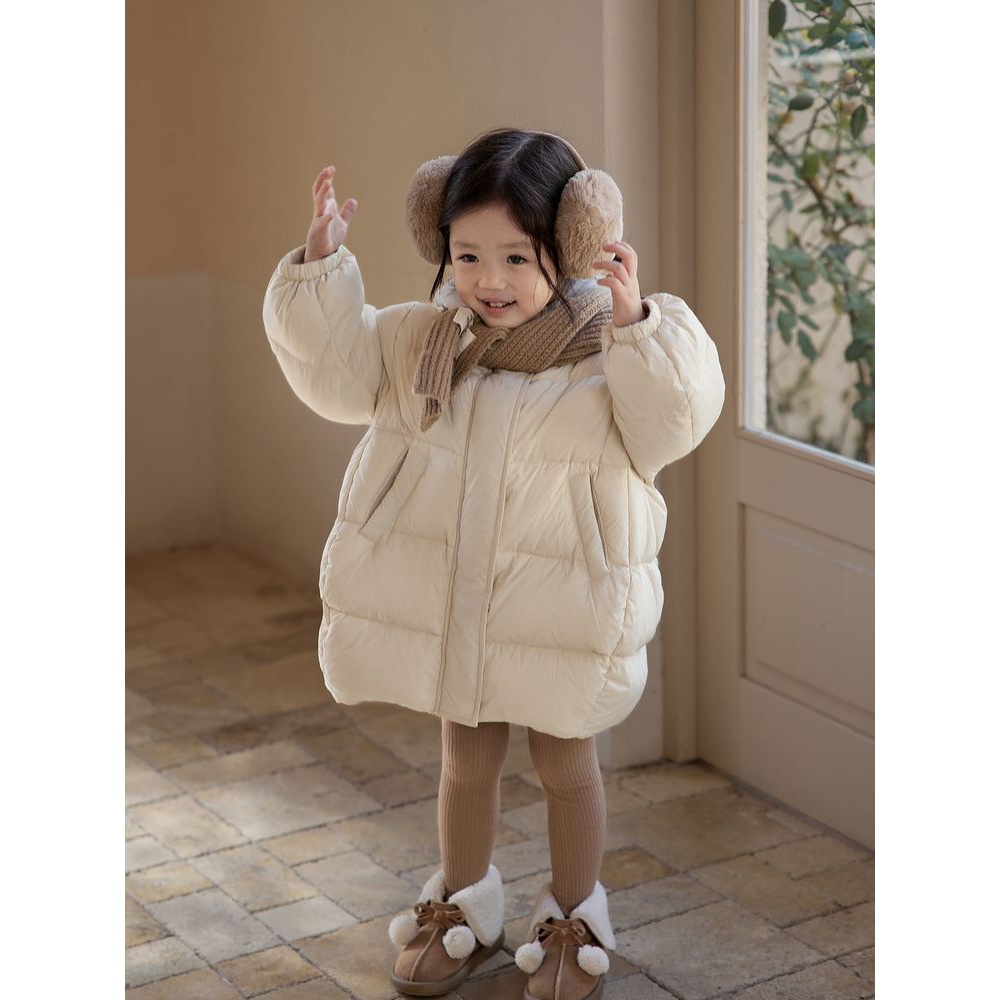 童装潮款Y女宝宝羽绒服中长款儿童衣新款女童洋气加厚袄小童冬装