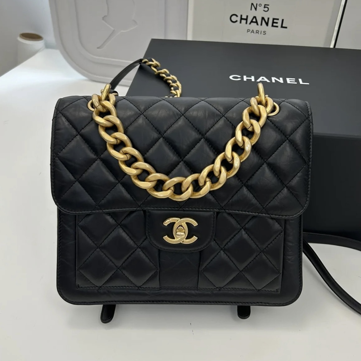 全新未使用Chanel/香奈儿23s菱格纹双肩包_二手商品- 大咖星选