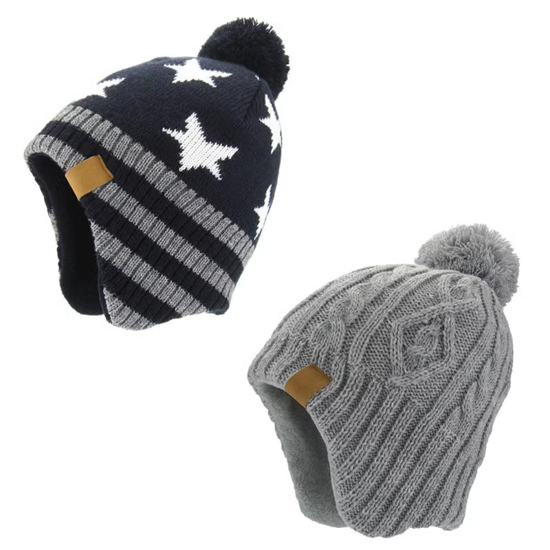 【小扬哥推荐】儿童帽子秋冬男童加厚套头针织帽保暖护耳帽加绒防