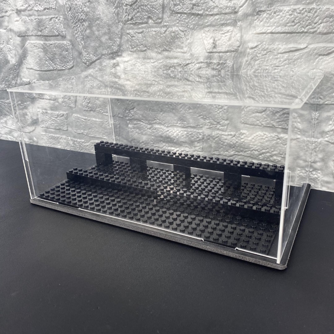 小珑玛亚克力展示盒带阶梯式底座可放40积木拼装人仔