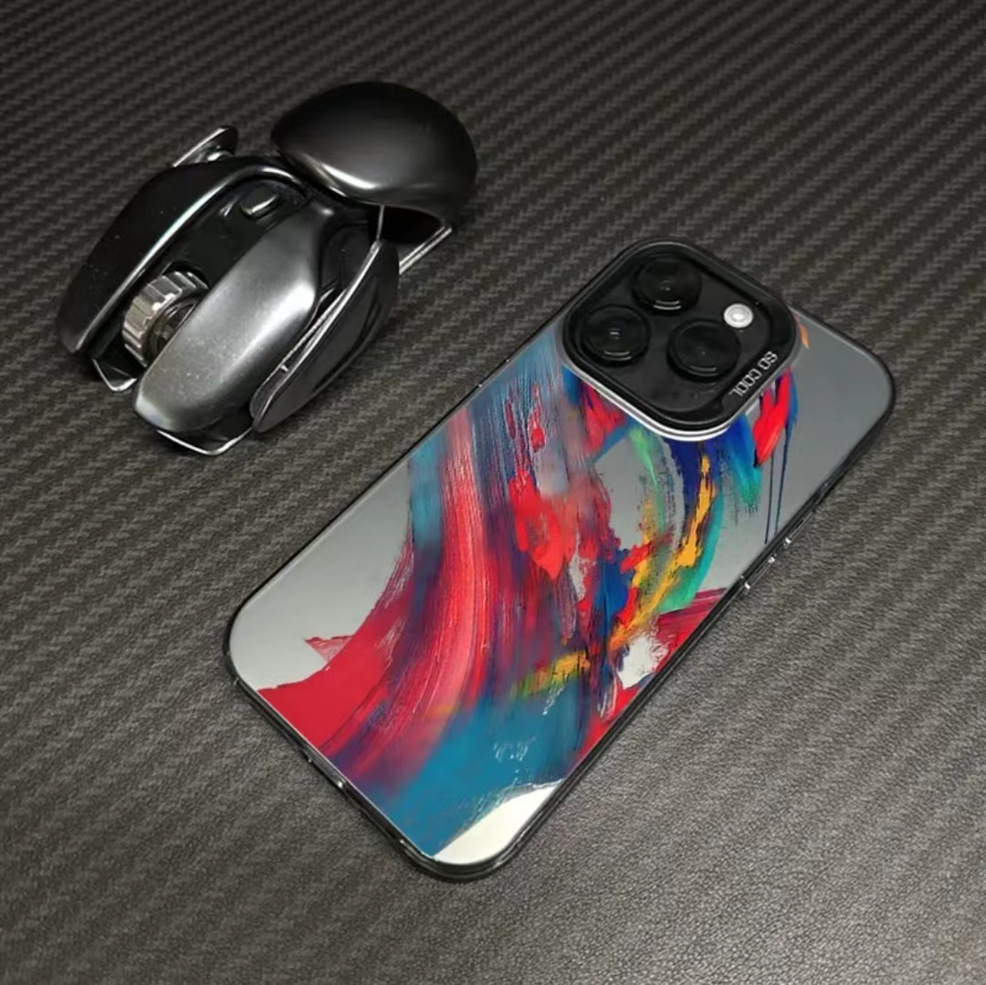 泼墨苹果15pro手机壳iphone14/13promax高级感12磨砂11网红xs/xr
