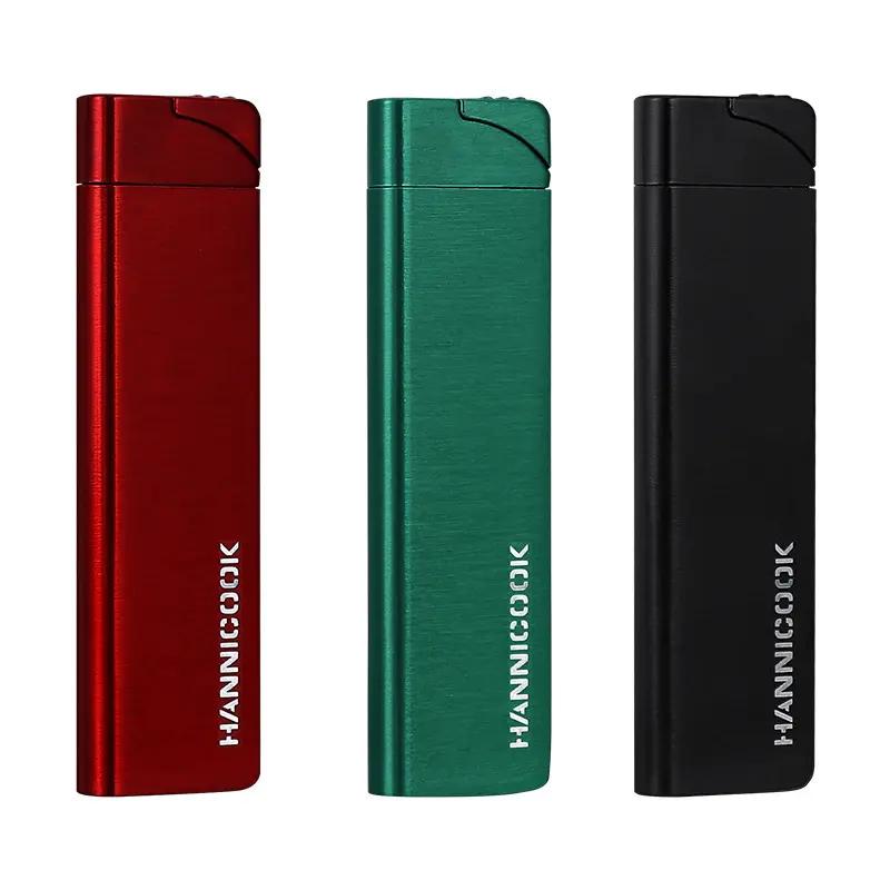 HANNICOOK绿焰直冲超薄款打火机 锌合金个性创意便携打火机烟具