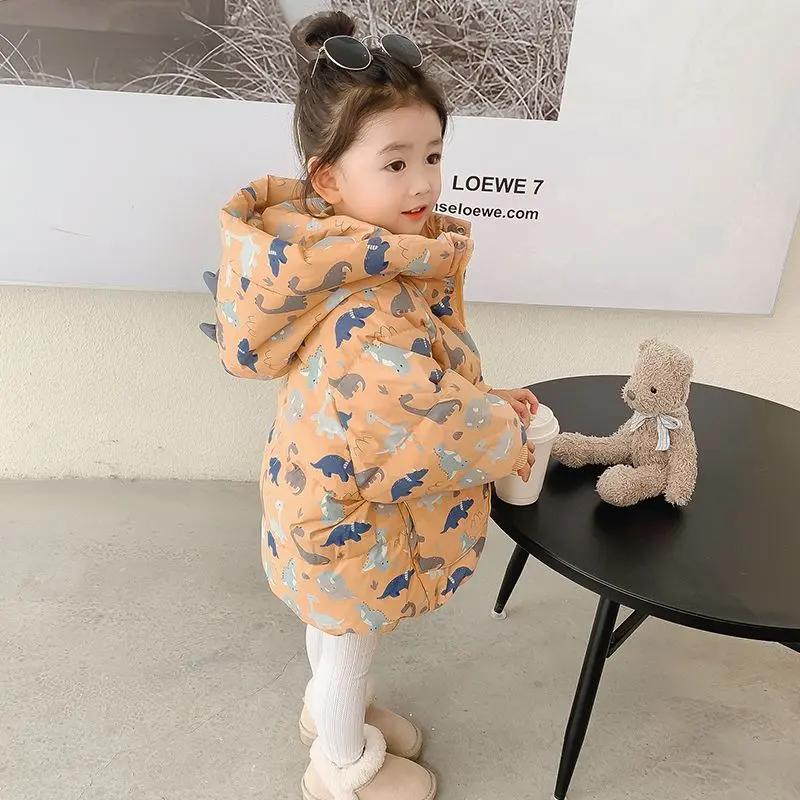 品巴拉巴拉女童服棉中长款2024冬装新款韩版小宝宝儿童防风