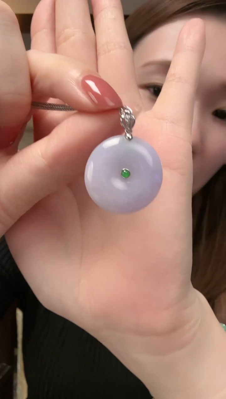 【闪购商品】翡翠吊坠(赠链)18K金镶嵌0-12平安扣