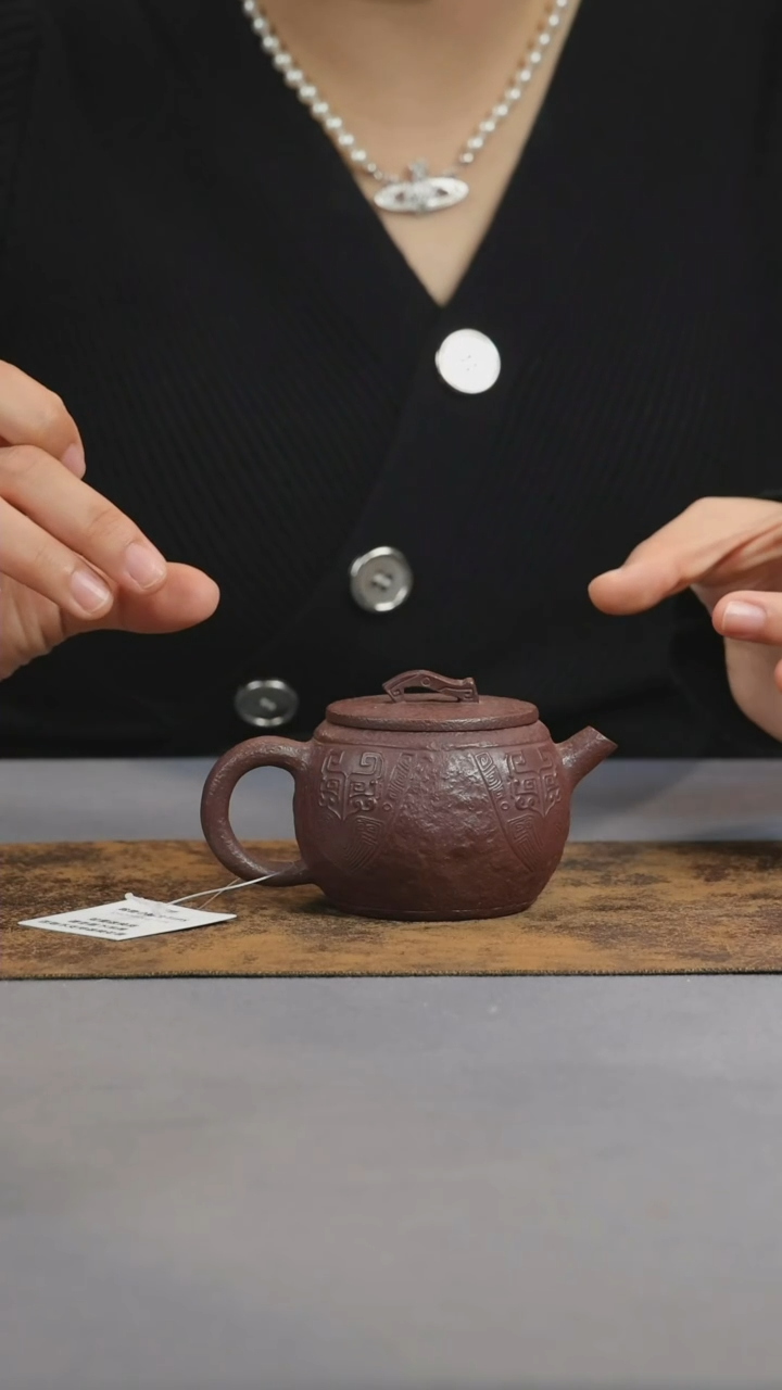 【闪购商品】紫砂茶壶鼓汉瓦-紫泥-155CC