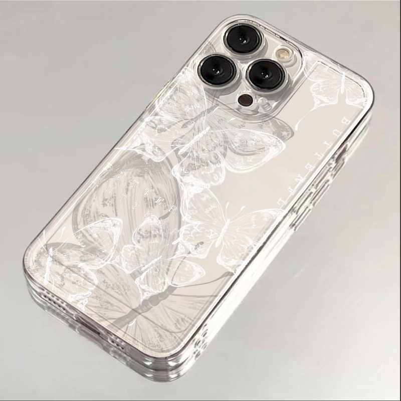 水墨蝴蝶苹果15手机壳iphone14promax高级13硅胶12透明11全包XSXR