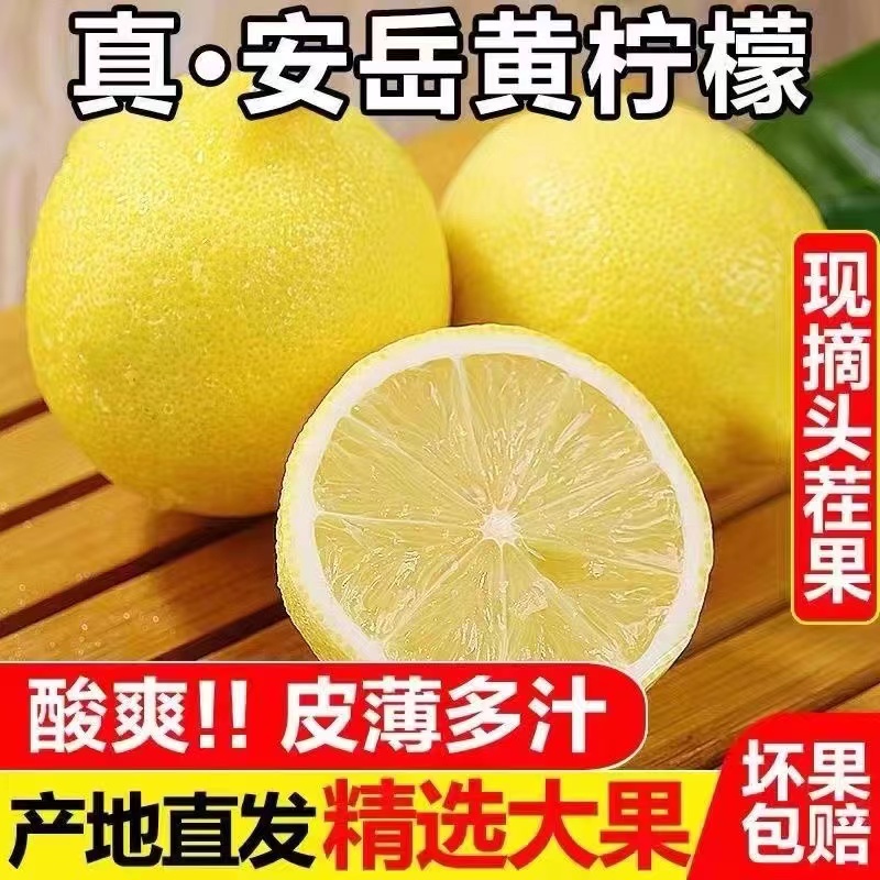 【开依】四川安岳黄柠檬薄皮新鲜果子10斤当季孕妇水果整箱泡水2斤