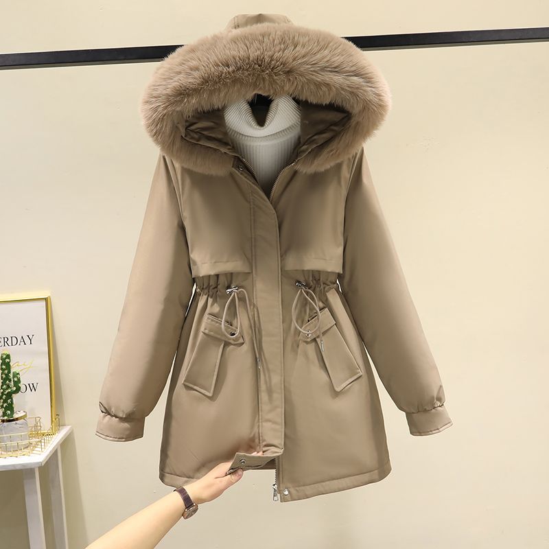 雅鹿派克服女中长宽松显瘦2023新款棉衣加厚加绒洋气羽绒羽绒衣冬