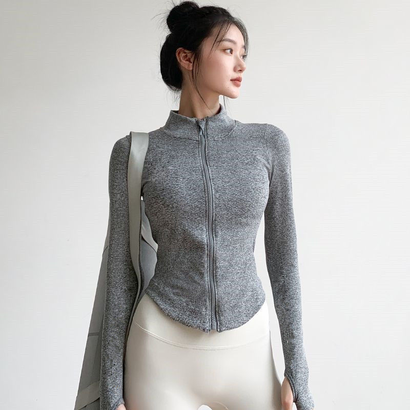 休闲运动外套女紧身立领跑步薄款上衣秋冬款训练健身瑜伽服潮