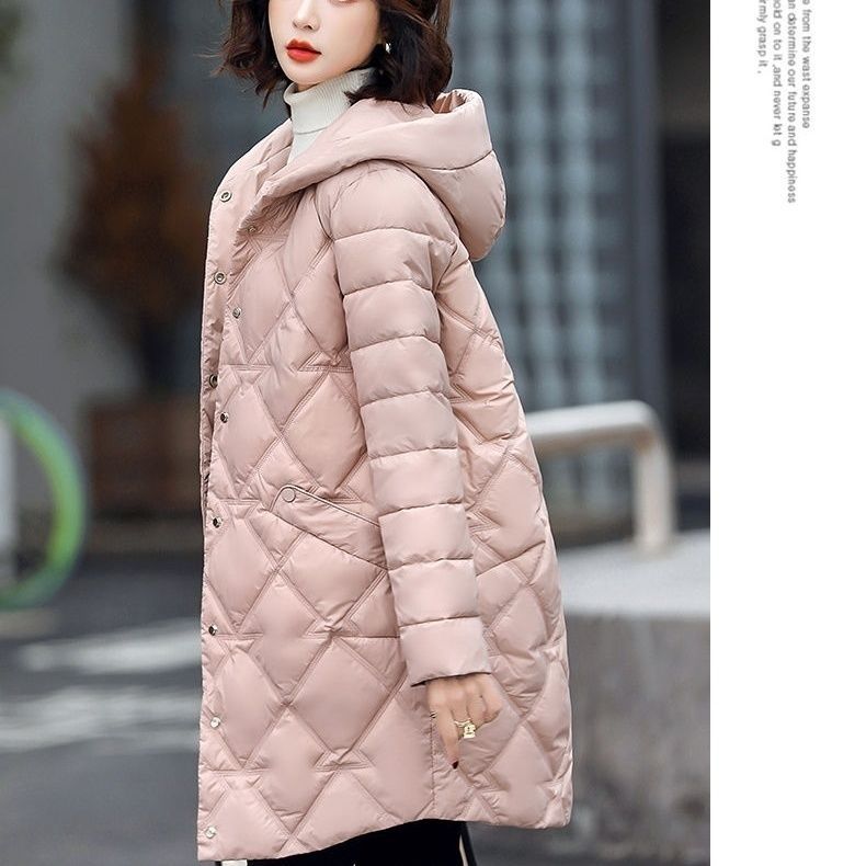 高端轻菱格羽绒棉服女2024年冬新款爆款时尚保暖棉衣女棉袄外套