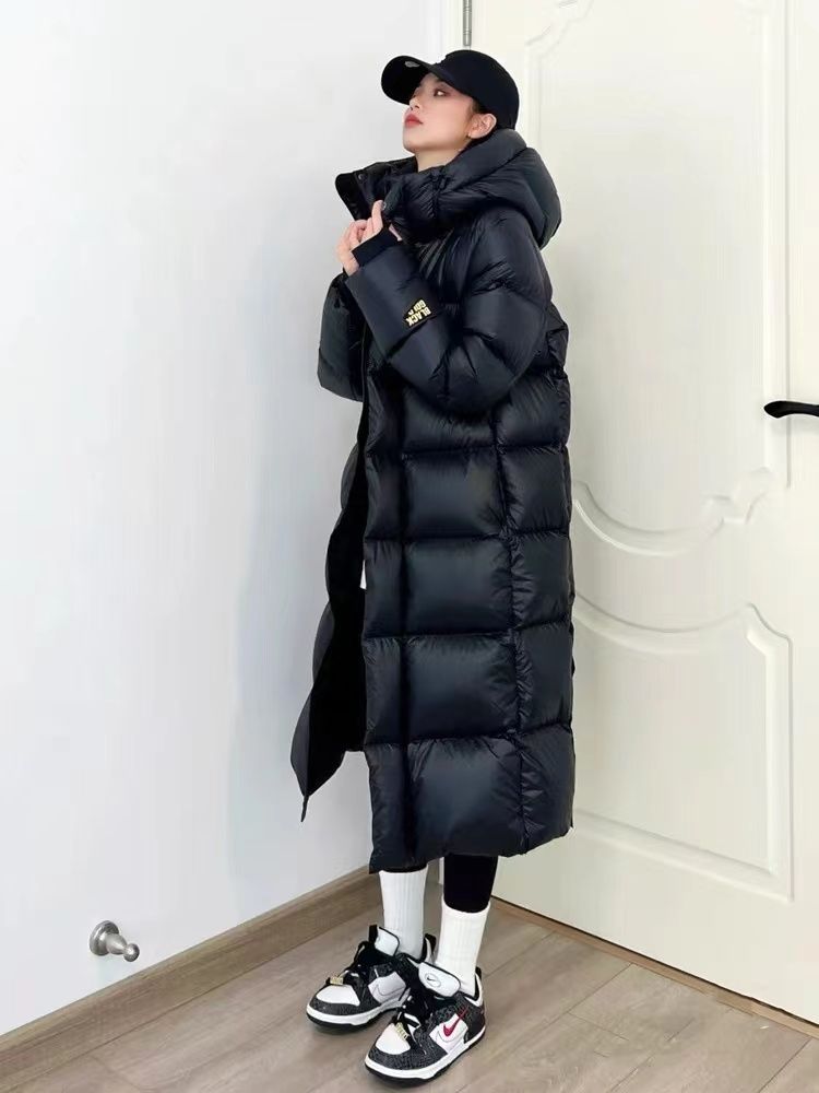 波司澄羽绒服黑金长款羽绒棉衣棉服女2023年冬季新款情侣宽松加厚