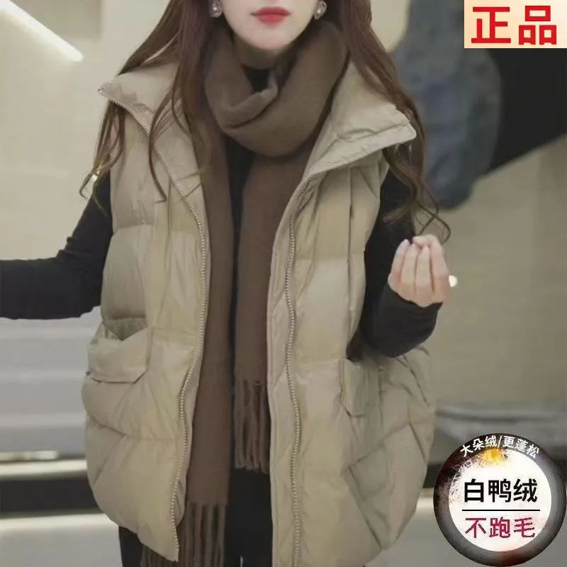 波司豋【白鸭绒】羽绒马甲女外穿2023新款洋气时尚秋冬款宽松白鸭